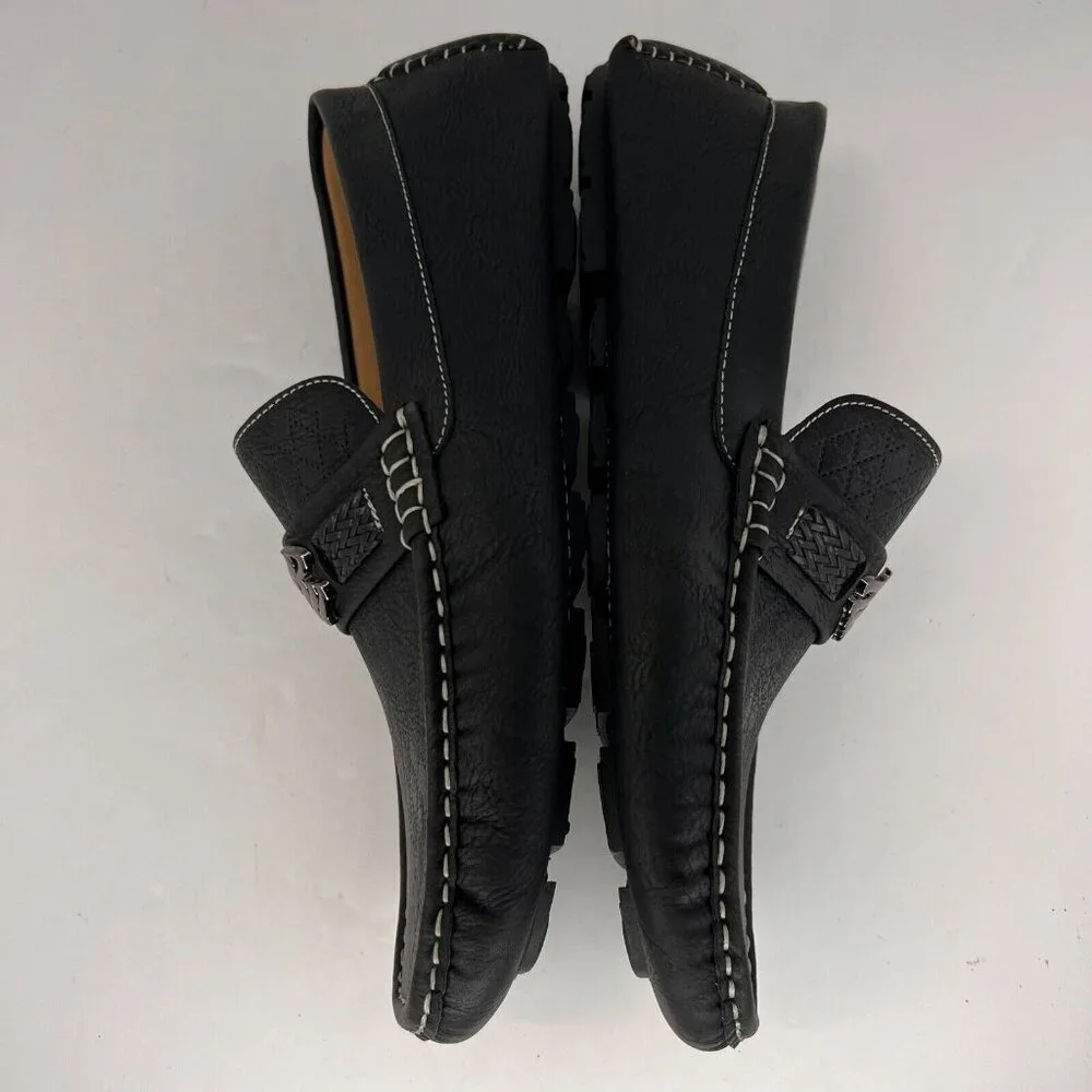 Rocawear Mens Laker Black Faux Leather Comfort Classics Slip On Size 10 Loafers